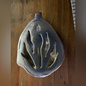 Vintage Modernist Textured hammered sterling Silver freeform Pendant